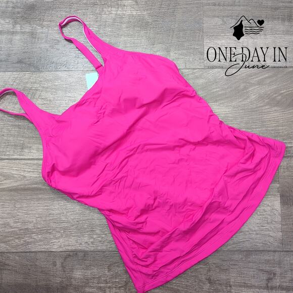 Aqua Eve Square Neck Tankini Top Size L - Picture 2 of 6